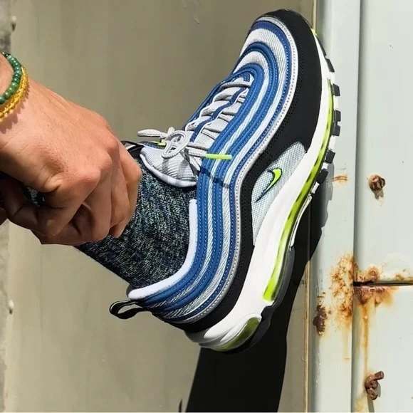 NWOB Nike Shoes Women’s Nike Air Max 97 Og Atlantic Blue/Yellow Dq9131-400 - Picture 1 of 12